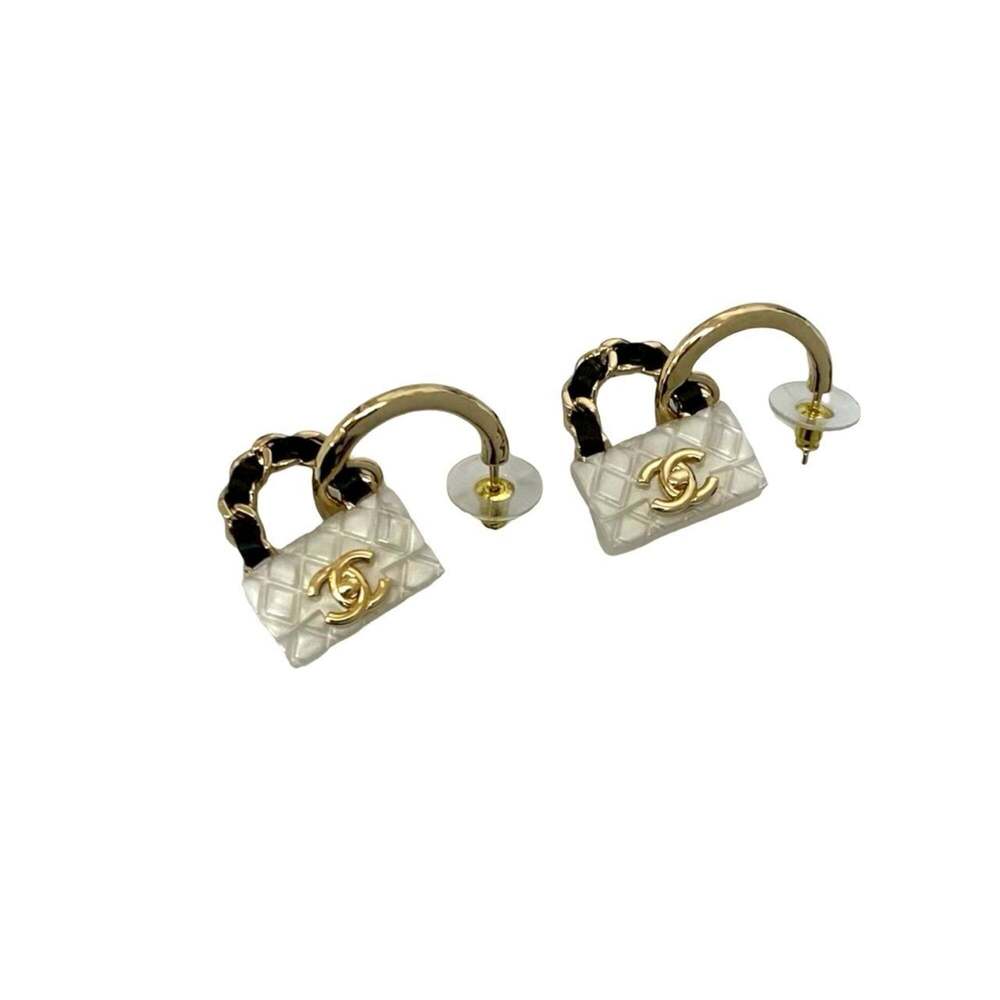 CHANEL Authentic Black Logo Earrings - Picture 2 of 4